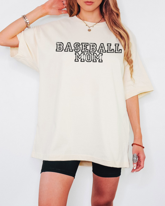Baseball Mom - Oversized Boxy Fan Tee