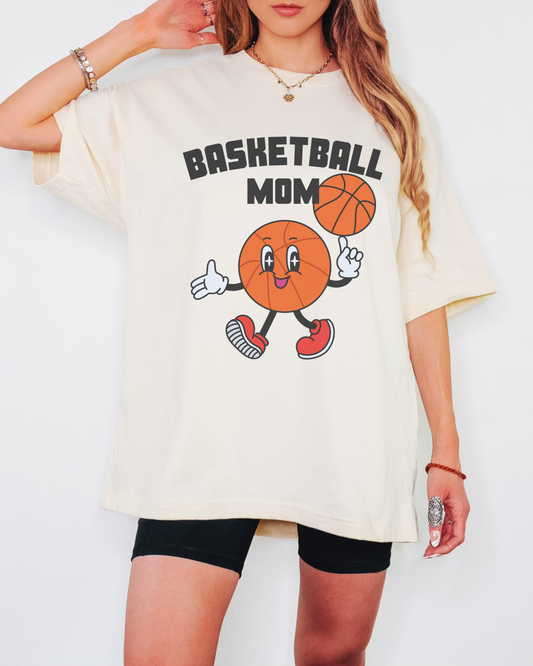 Basketball Mom Retro - Oversized Boxy Fan Tee