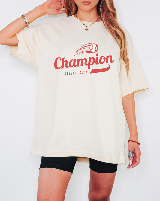 Champion Baseball Club - Oversized Boxy Fan Tee