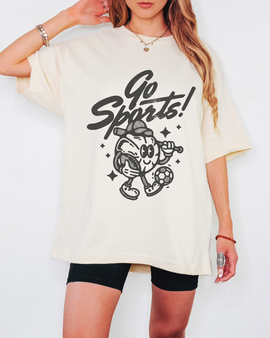 Go Sports! - Oversized Boxy Fan Tee